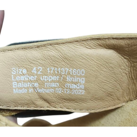 Dansko Size 42 Leather Wedge Sandals Nude Beige Comfort Slip On Adjustable Strap - Picture 10 of 15